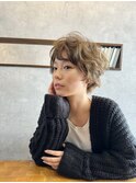 モテ髪 ショートボブ ショート ゆる巻き 愛され外ハネ 波巻き