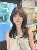 赤み消しグレージュカラー&韓国ハッシュカットスタイル
