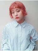 イヤリングカラー　ボブ　大人かわいい　フェザーバング