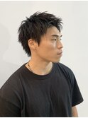 スパイキーショート/ツイストスパイラル波巻きメンズウルフ