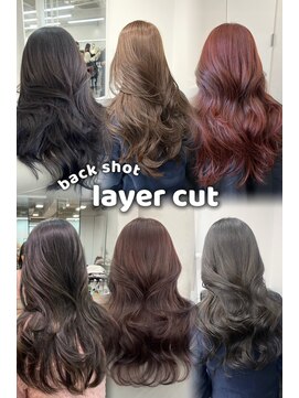 ベレーザ 渋谷(BELEZA) 12907黒髪アッシュブラックレイヤーカット韓国風巻きワンカール