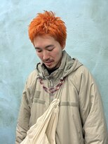 カー(KAH)&nbsp;メンズカット　ブリーチ　ショート　オレンジ