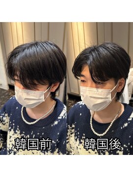 エノア 東京(ENORE) 弱酸性縮毛矯正でなれる韓国風マッシュウルフ