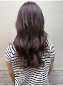 バイオレットピンクカラーロングヘアブリーチなし渋谷UCHIDA