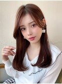 ロングレイヤー/流し前髪