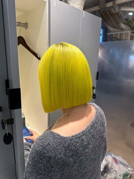 アース 高円寺店(HAIR & MAKE EARTH) イエローカラー×ボブ〔@x__xrn03 〕