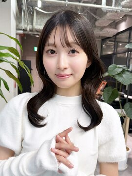 アルバム 銀座(ALBUM GINZA) 前髪カット大人ガーリー 顔周りレイヤーくびれミディ_F31363