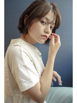 ヘアー メゾン ブレッシング(hair maison blessing) 20代30代40代大人可愛い小顔ボブアッシュブラウンくせ毛風パーマ