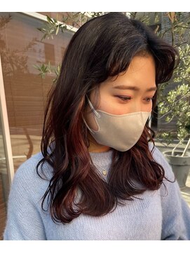 ノイ(neu) カシスレッド×くびれミディー【静岡/髪質改善/デザインカラー】