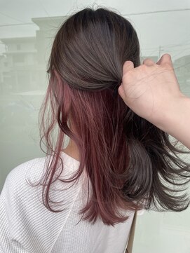 ブランシェ 名鉄小幡駅前店 オリーブベージュ×ピンクのインナーカラー