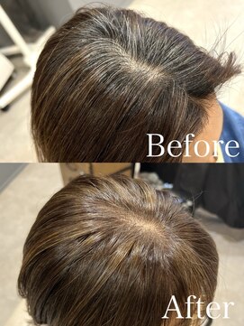 グラッシー センター北店(GLASSI) 【白髪ぼかしハイライト】スモーキーベージュ★外ハネボブ★坂田