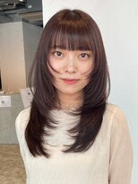 アルバム 池袋(ALBUM)&nbsp;透明感カラーくすみベージュウルフレイヤーロング_ba520591