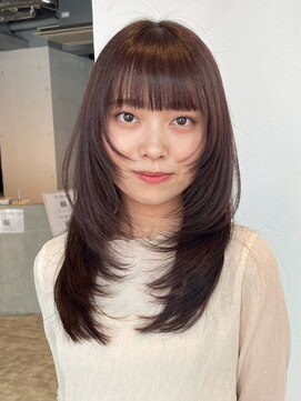 アルバム 池袋(ALBUM) 透明感カラーくすみベージュウルフレイヤーロング_ba520591