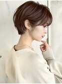 みね似合わせショートボブ30代40代50代前下がり小顔新宿丸顔面長