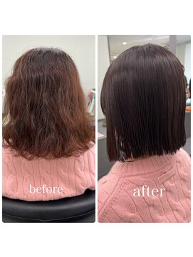 ガルボヘアー 桟橋店(garbo hair) オイルカラー　艶髪トリートメント　ボブ