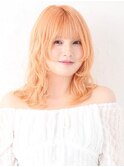 似合わせふわふわレイヤーケアハイブリーチペールオレンジカラー