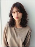 ゆるふわ外ハネニュアンスカール×アッシュブラウン