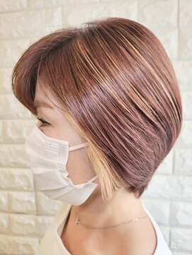 松本平太郎美容室 国立店 グラデーションボブ×イノア×ハイライト/30代40代50代60代