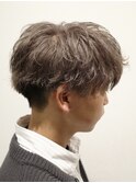 プラチナグレージュカラーメンズカット