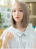 韓国風ハイトーンカラー透けバングボブディh4川口20代30代40代