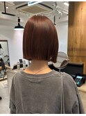 乾かすだけでキマる髪/ナチュラルブラウン切りっぱなしボブ