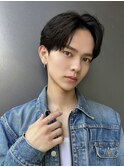 フェザーパーマ カルマパーマ 韓国メンズヘア アップバング7s925