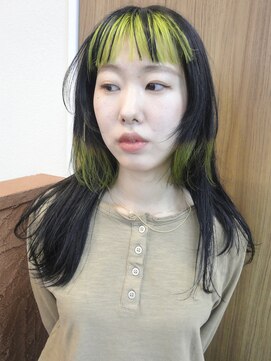 ラシック(LACQ) ロング/デザインカラー/ライムイエロー/kassy