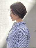 ショートヘア　耳掛けショート　前髪あり前髪なし　ショートボブ