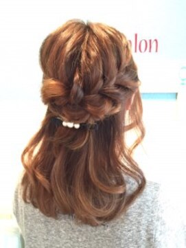 ロカット サロン(Roquat Salon) 編み込みルーズハーフアレンジ【ヘアアレンジ　立川/立川南】