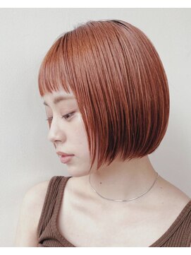 ベル 表参道店(Belle) アパレル系女子に大人気！ショートバング×オレンジ×ミニボブ