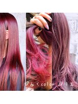 ナナカバイミーツハンド(nana.ca by meetsHAND)&nbsp;左ブリーチなし 中ブリーチ2回インナーカラーピンク  右ブリなし