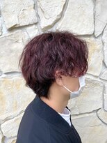 ヘアメイク ヴァロ(Hair Make VaLo) 【山崎 隼平】ワインレッド × ウェーブセンターパート