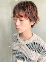 テトヘアー(teto hair)&nbsp;オレンジカラー、ニュアンスパーマ、マッシュショート