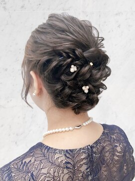 ブルー(BLUE) ヘアセット 結婚式お呼ばれ 編み込み 【mt___213r】