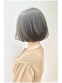 グレーベージュ/レイヤーロング/前髪パーマ