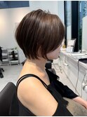 大人ショートボブ丸みショートカットマッシュショート前髪あり
