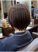 ナチュラル大人ショートボブ◎ツヤ感ベージュ【池袋/ショート】