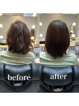 ツヤと髪 クリム(crim) 髪質改善ヘアエステ ミディアム 白髪染め 30代、40代、20代