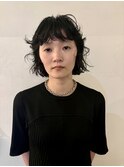 ボブパーマ/パーマヘア/ミニボブ/レイヤーカット/暗髪