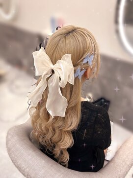 ヘア サロン クラン ソア 心斎橋店(hair salon clan soar) ねじりハーフツイン【クランソア】ヘアメ/ヘアセット/心斎橋