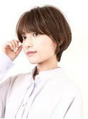 切りっぱなしショート・ボブ/絶壁解消/前髪なし/20代/30代/面長
