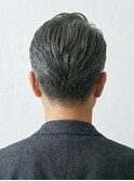 【50代メンズ】白髪を活かした大人のアップバングショート
