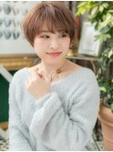 大人かわいい斜めバングナチュラルショートa川口20代30代40代
