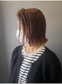 切りっぱなし/ミニボブ/ワンレンボブ/ハイライトカラー　遠藤至