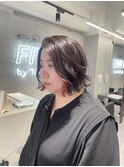パーマ風ボブ ボブヘア 切りっぱなしボブ ぱつっとボブ