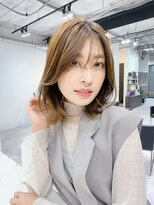 ファンナギンザ(FaNNa ginza)&nbsp;くびれヘア/くびれミディアム/韓国レイヤー/シースルーバング