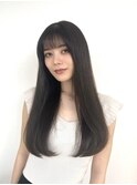 韓国風ロング大人艶黒髪ストレート内巻きヨシンモリ上品