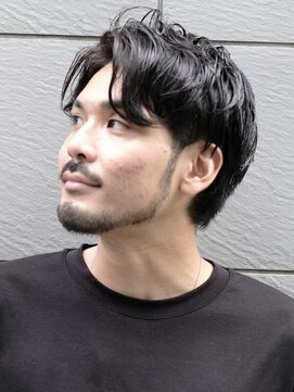 インセプション 銀座(INCEPTION) センターパート/スペインカールニュアンスパーマ/ダークアッシュ