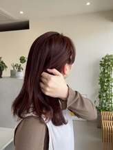 Asobi hair lab【アソビ　ヘア　ラボ】 ツヤボルドーカラー