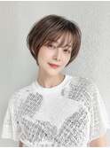 大人ショートレイヤー白髪ぼかし脱白髪染め40代50代60代